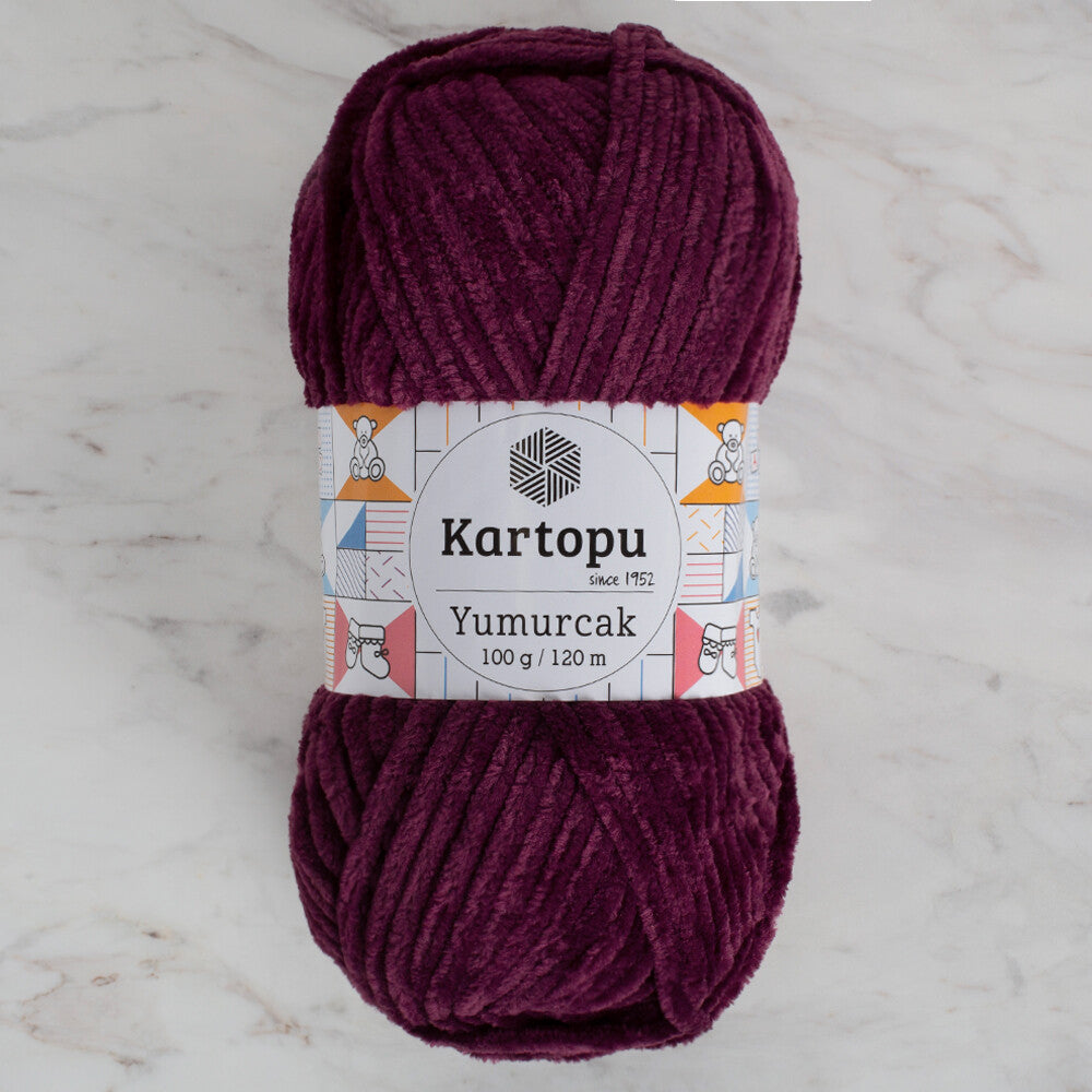Kartopu Yumurcak Velvet Knitting Yarn, Purple - K726