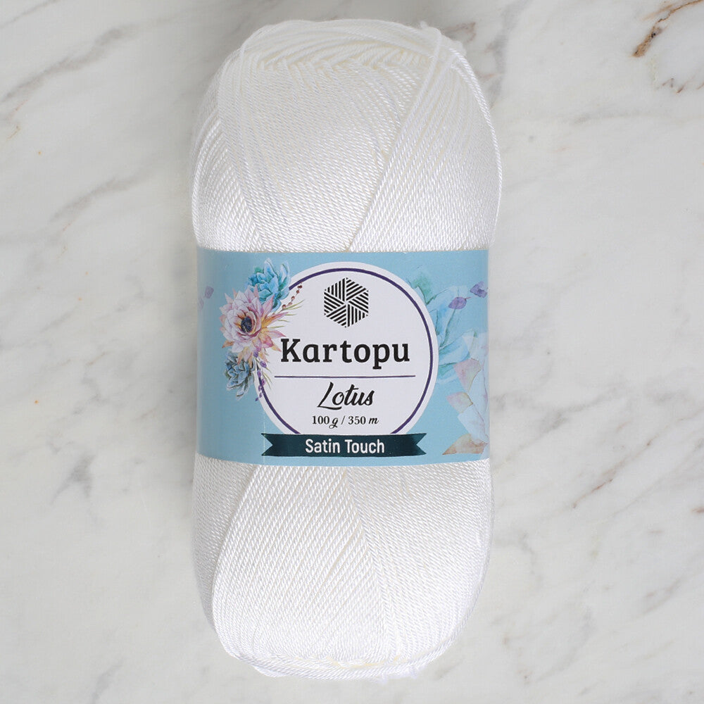 Kartopu Lotus Knitting Yarn, White - K010