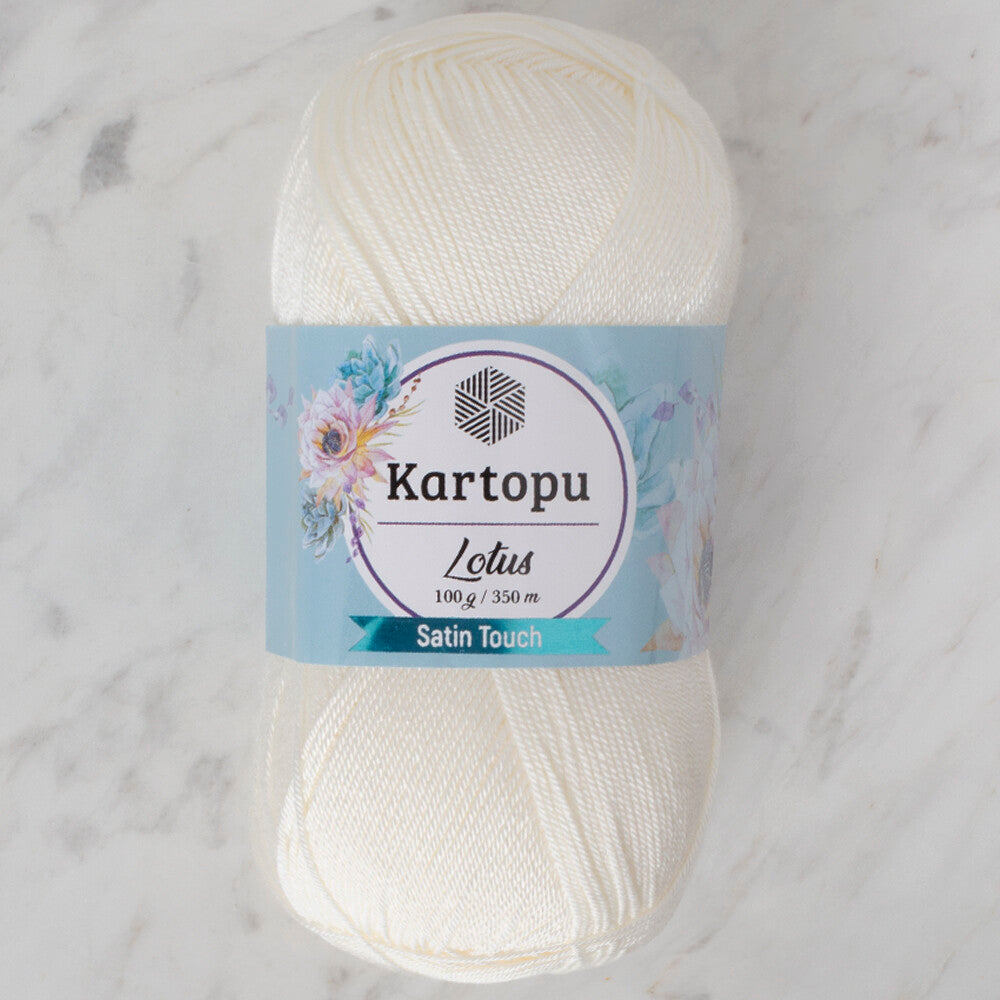Kartopu Lotus Knitting Yarn, Light Cream - K019