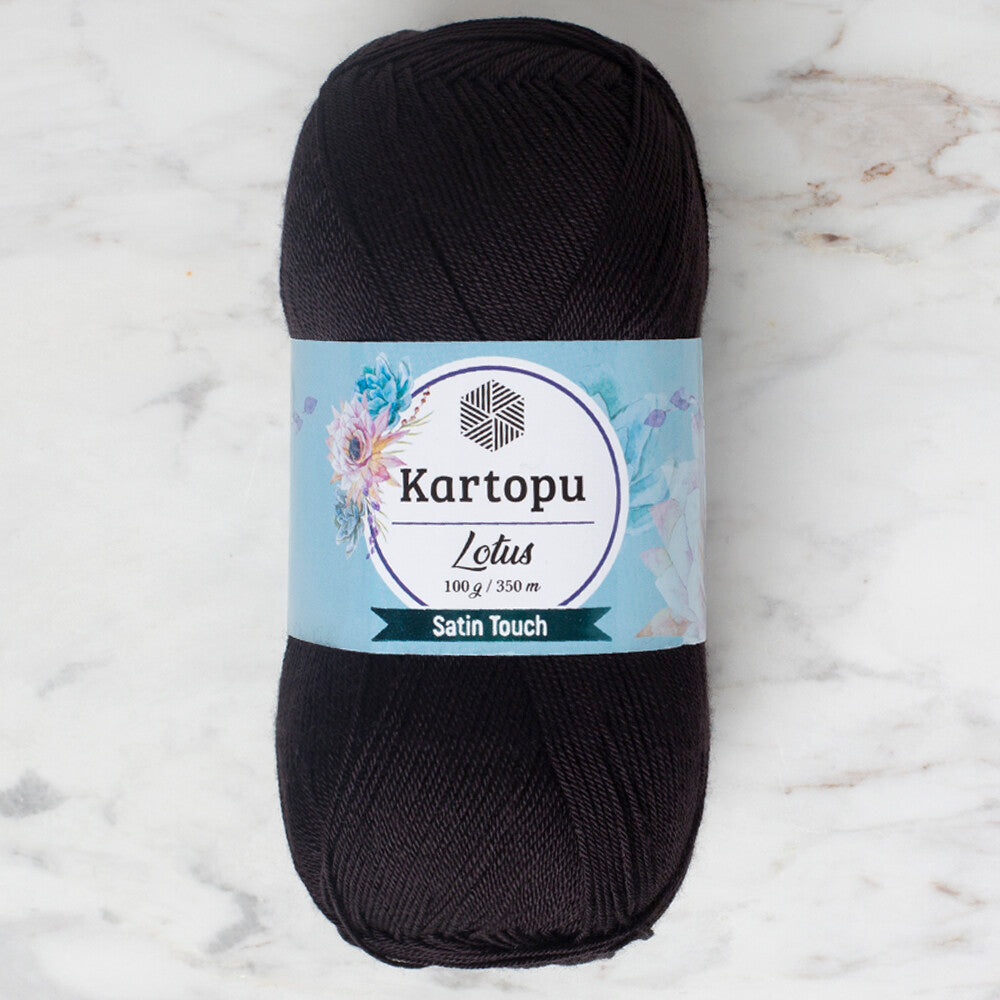 Kartopu Lotus Knitting Yarn, Black - K940