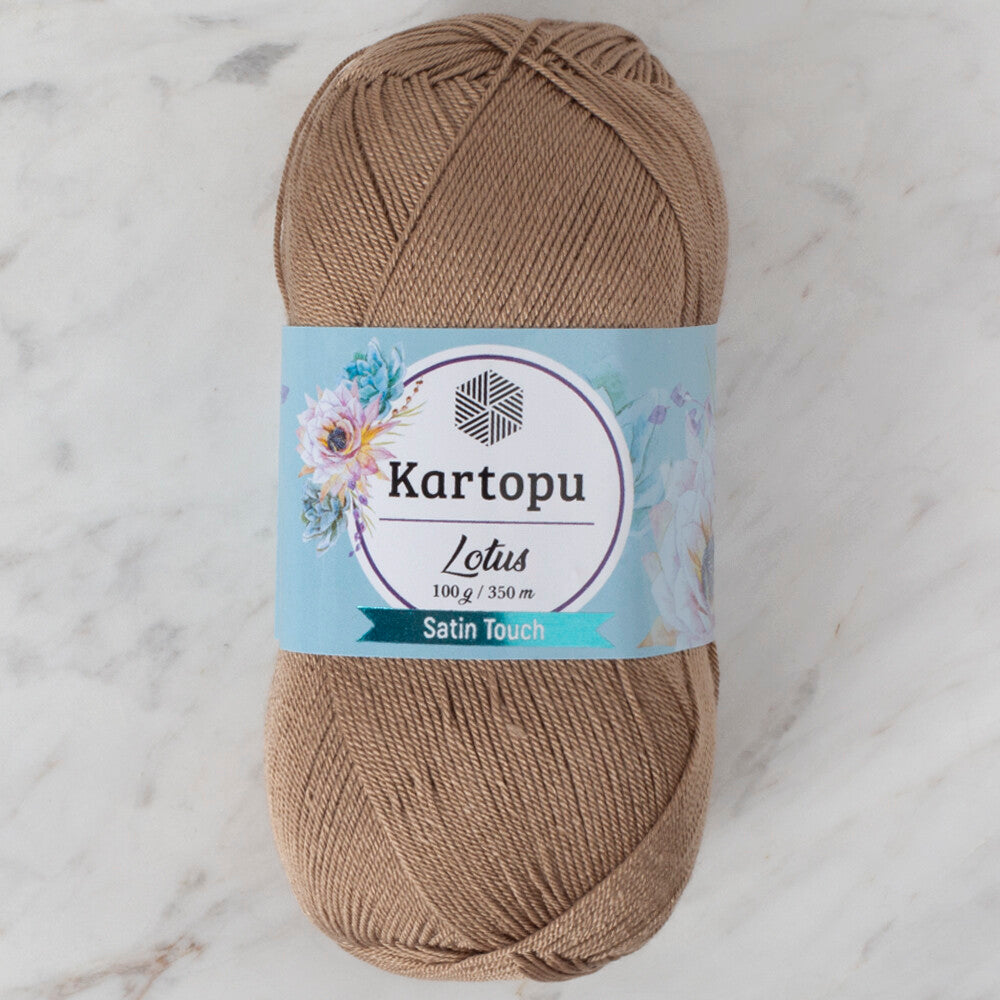 Kartopu Lotus Knitting Yarn, Brown - K833