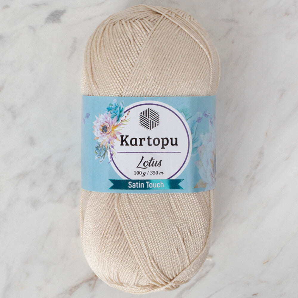 Kartopu Lotus Knitting Yarn, Light Beige - K861