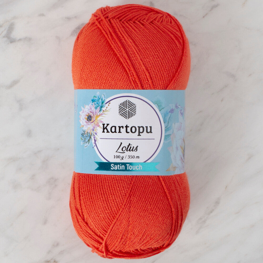 Kartopu Lotus Knitting Yarn, Orange - K101