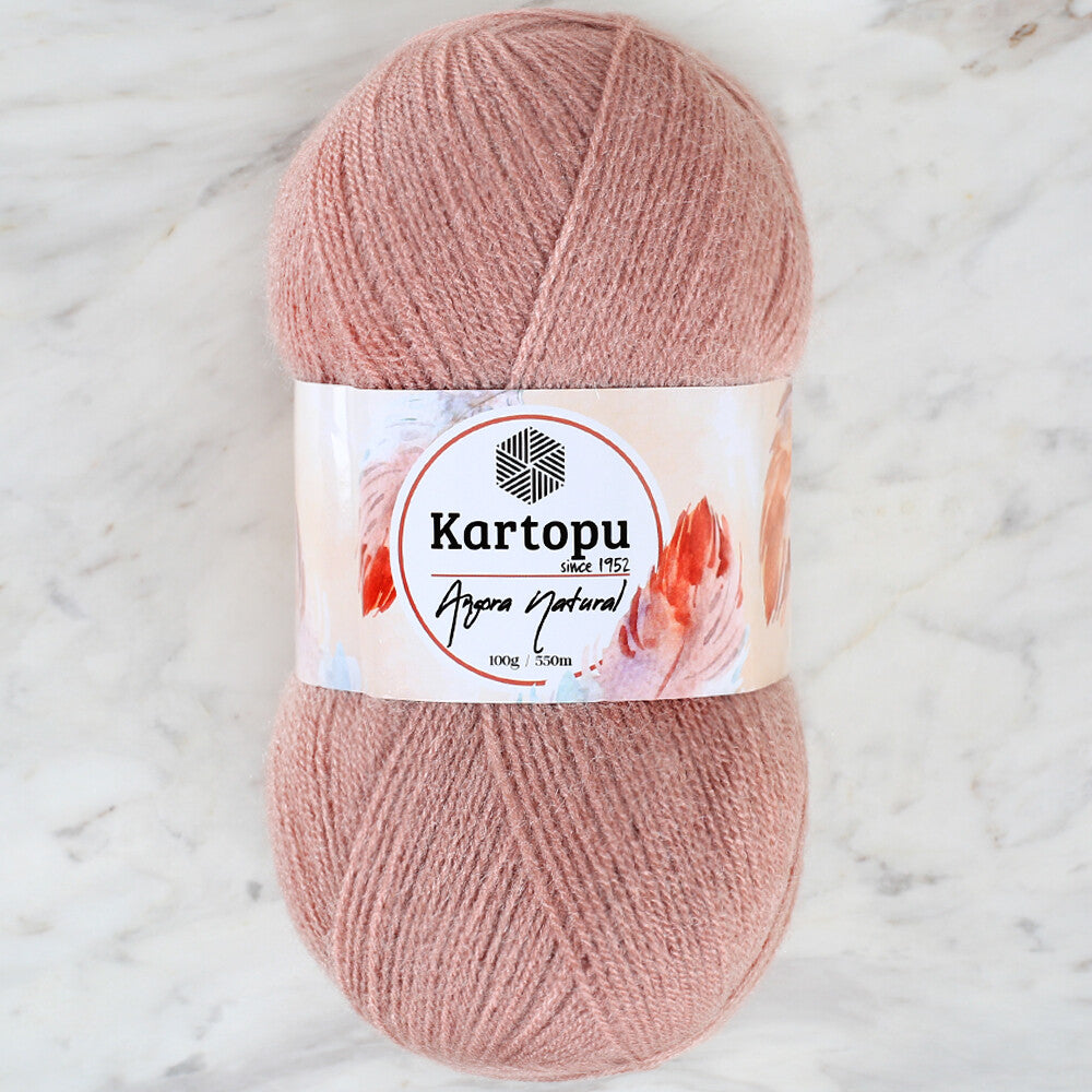Kartopu Angora Natural Knitting Yarn,Rose - K758