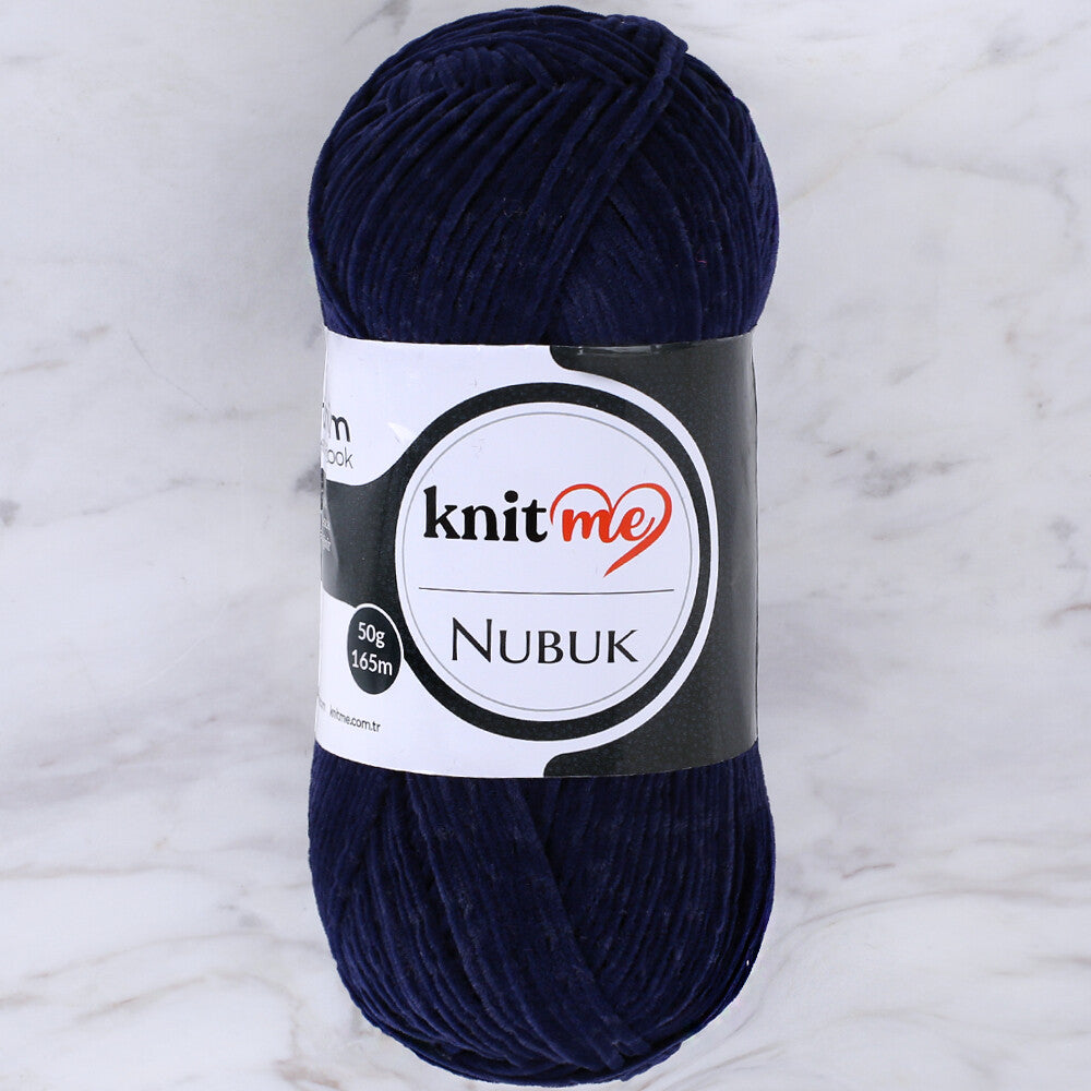 Knit Me Nubuk Knitting Yarn, Navy Blue - 2810