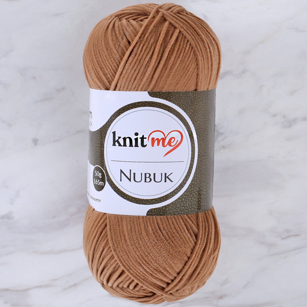 Knit Me Nubuk Knitting Yarn, Brown - 3423