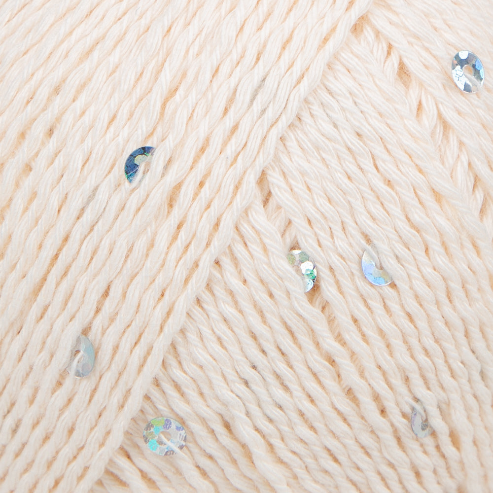 Himalaya Dore Sequined Hand Knitting Yarn, Cream - 61403