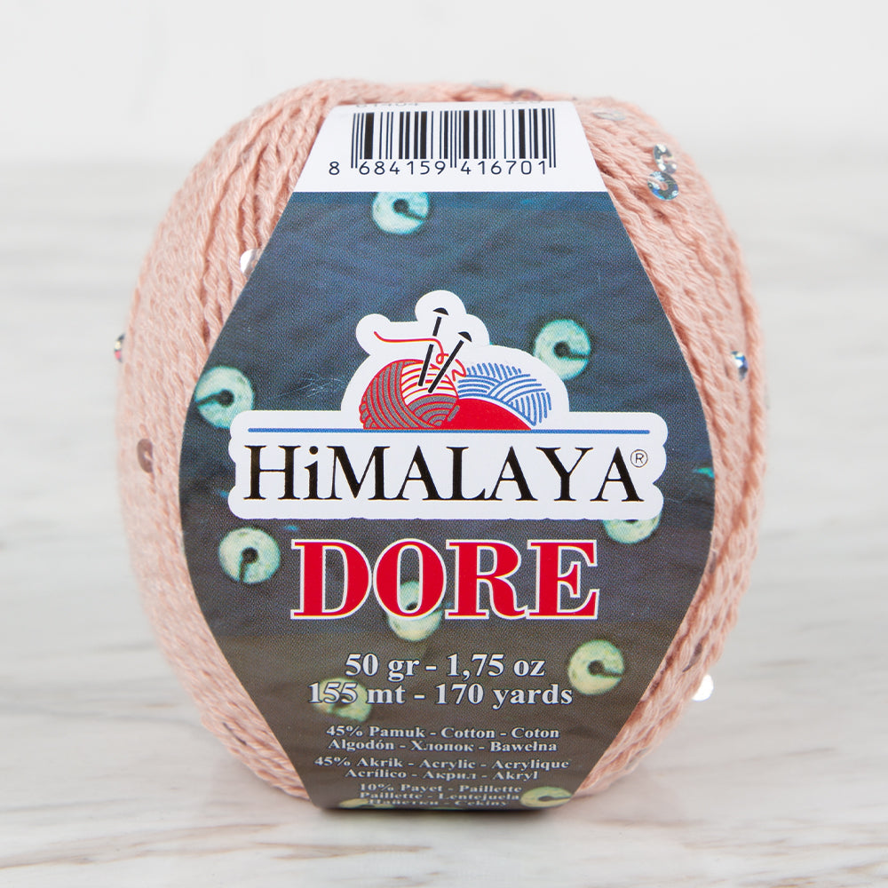 Himalaya Dore Sequined Hand Knitting Yarn, Powder - 61404