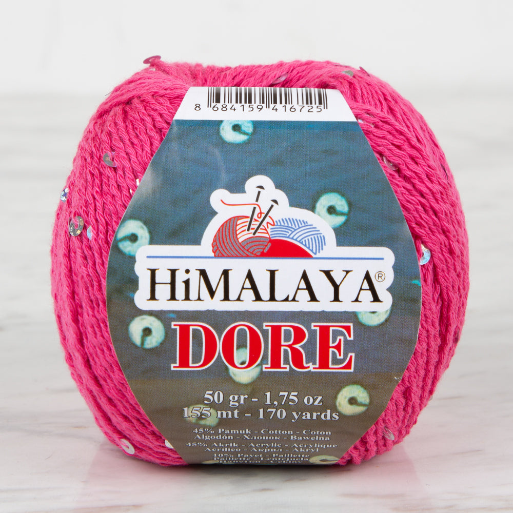 Himalaya Dore Sequined Hand Knitting Yarn, Pink- 61406