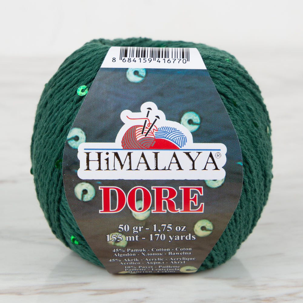 Himalaya Dore Sequined Hand Knitting Yarn, Green - 61411