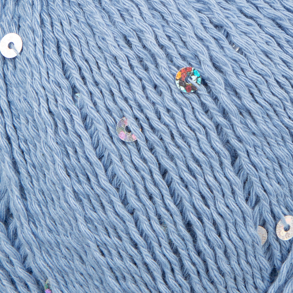 Himalaya Dore Sequined Hand Knitting Yarn, Blue- 61412