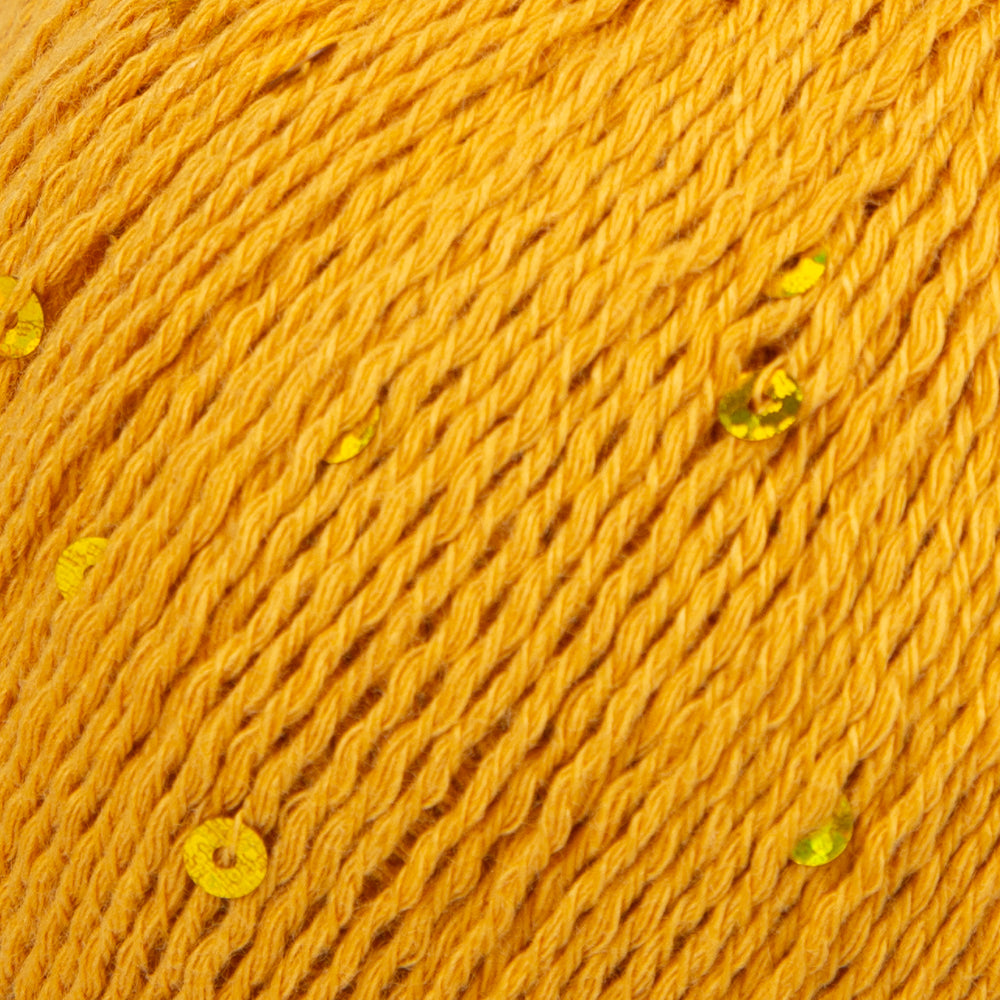 Himalaya Dore Sequined Hand Knitting Yarn, Mustard - 61413