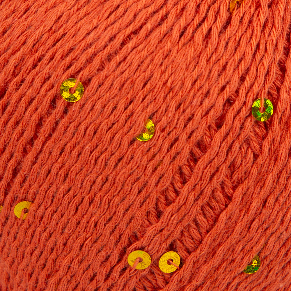 Himalaya Dore Sequined Hand Knitting Yarn, Orange- 61414