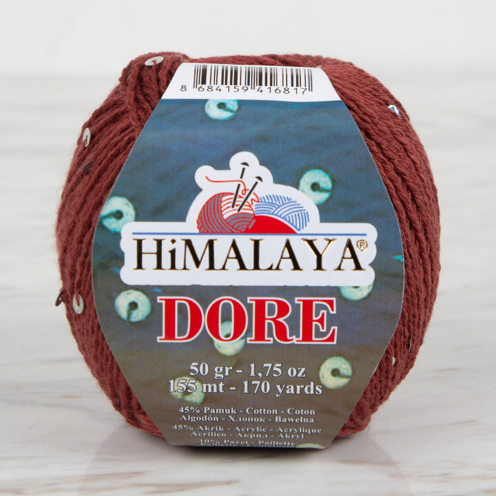 Himalaya Dore Sequined Hand Knitting Yarn, Burgundy - 61415