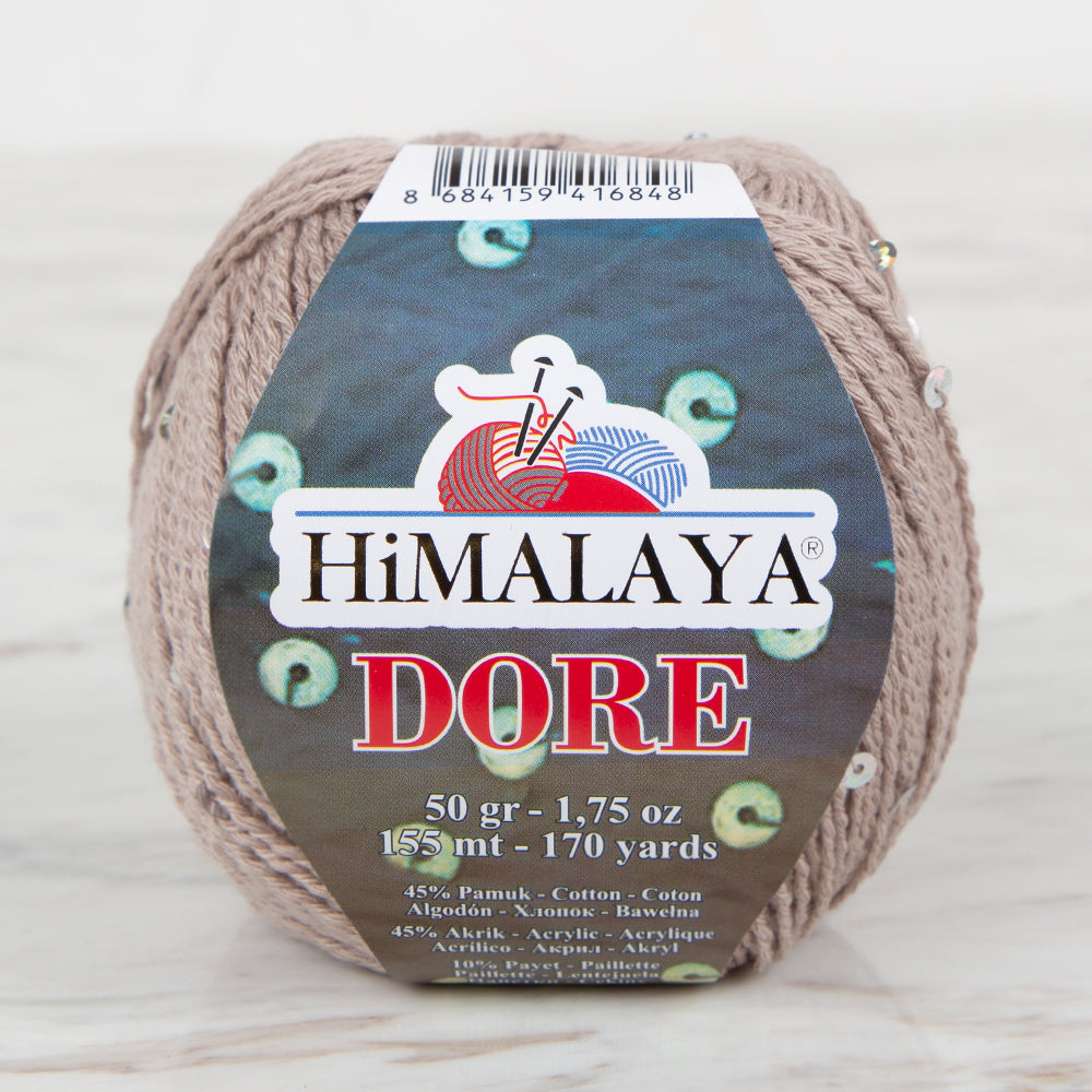 Himalaya Dore Sequined Hand Knitting Yarn, Mink - 61418