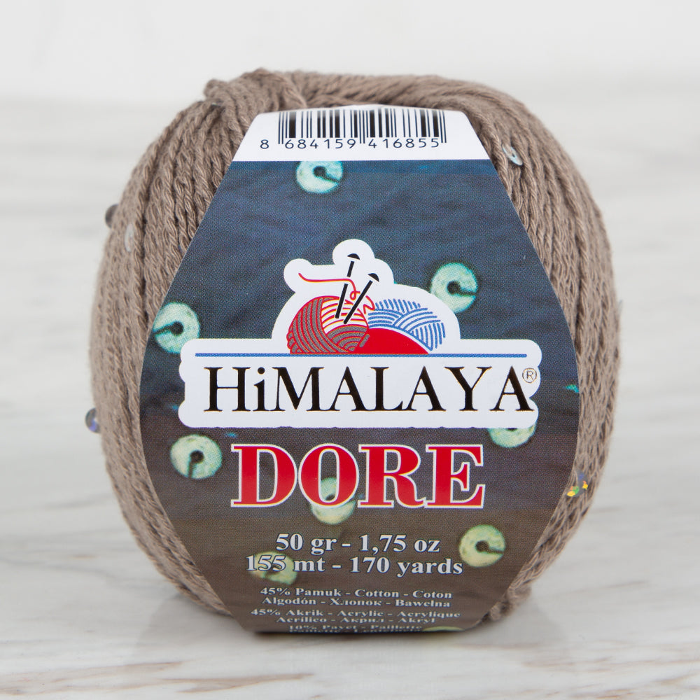 Himalaya Dore Sequined Hand Knitting Yarn, Mink- 61419