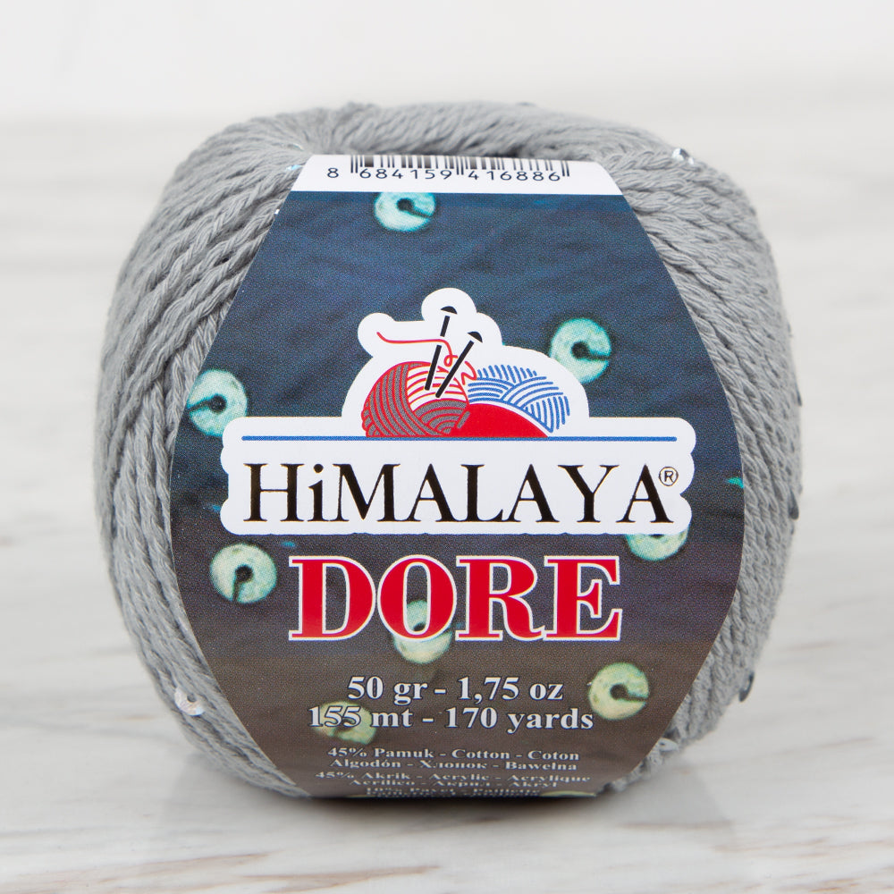 Himalaya Dore Sequined Hand Knitting Yarn, Gray - 61422