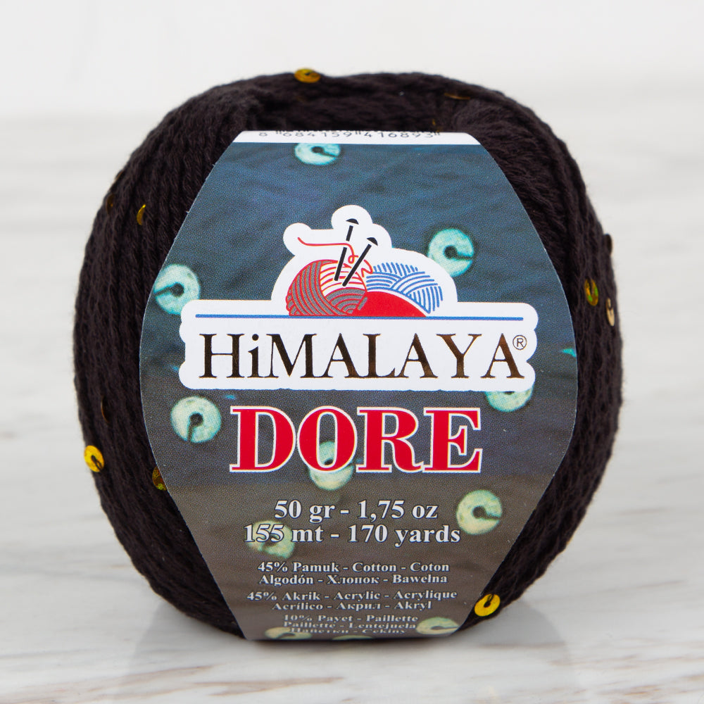 Himalaya Dore Sequined Hand Knitting Yarn, Black- 61423