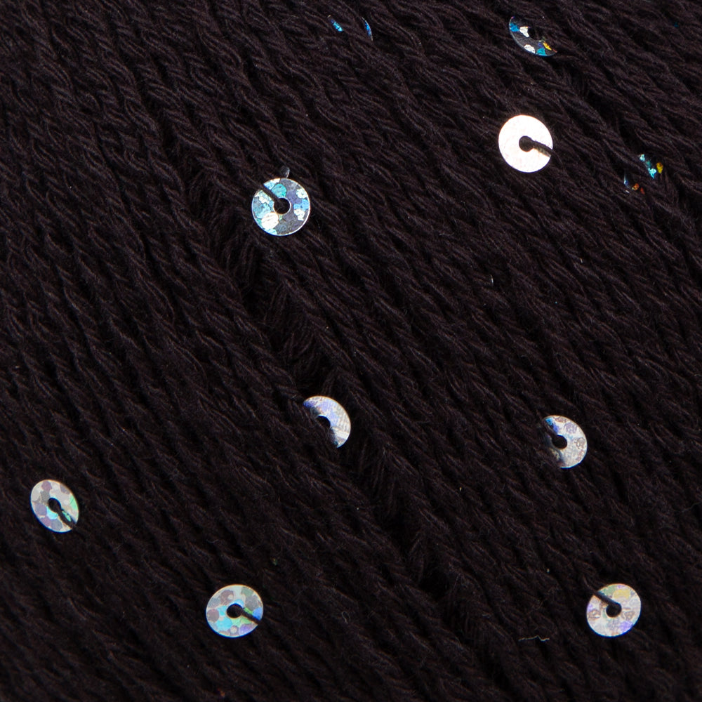Himalaya Dore Sequined Hand Knitting Yarn, Black - 61424