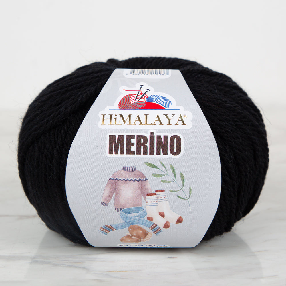 Himalaya Merino Knitting Yarn ,Black 40915