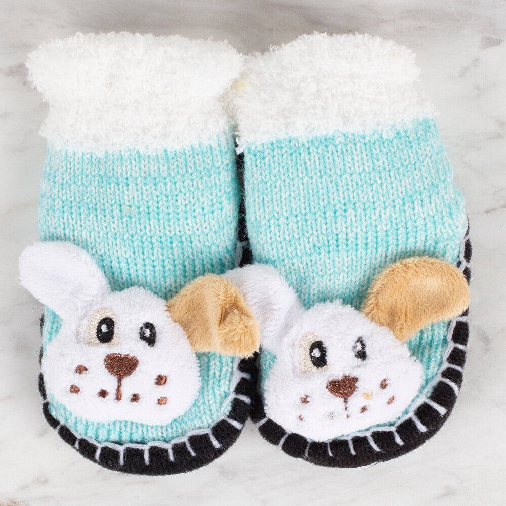 Serfoni Baby Booties, Light Blue Rabbit