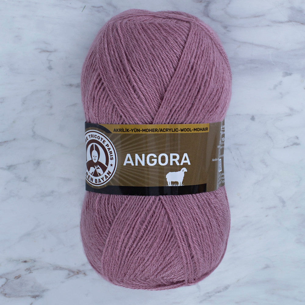 Madame Tricote Paris Angora Knitting Yarn, Dusty Rose -127