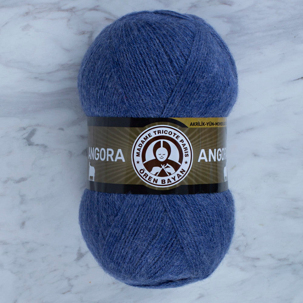 Madame Tricote Paris Angora Knitting Yarn, Denim Blue - 138