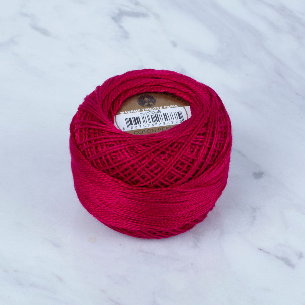 Madame Tricote Paris Koton Perle No: 8 Embroidery Thread, Fuchsia - 0098