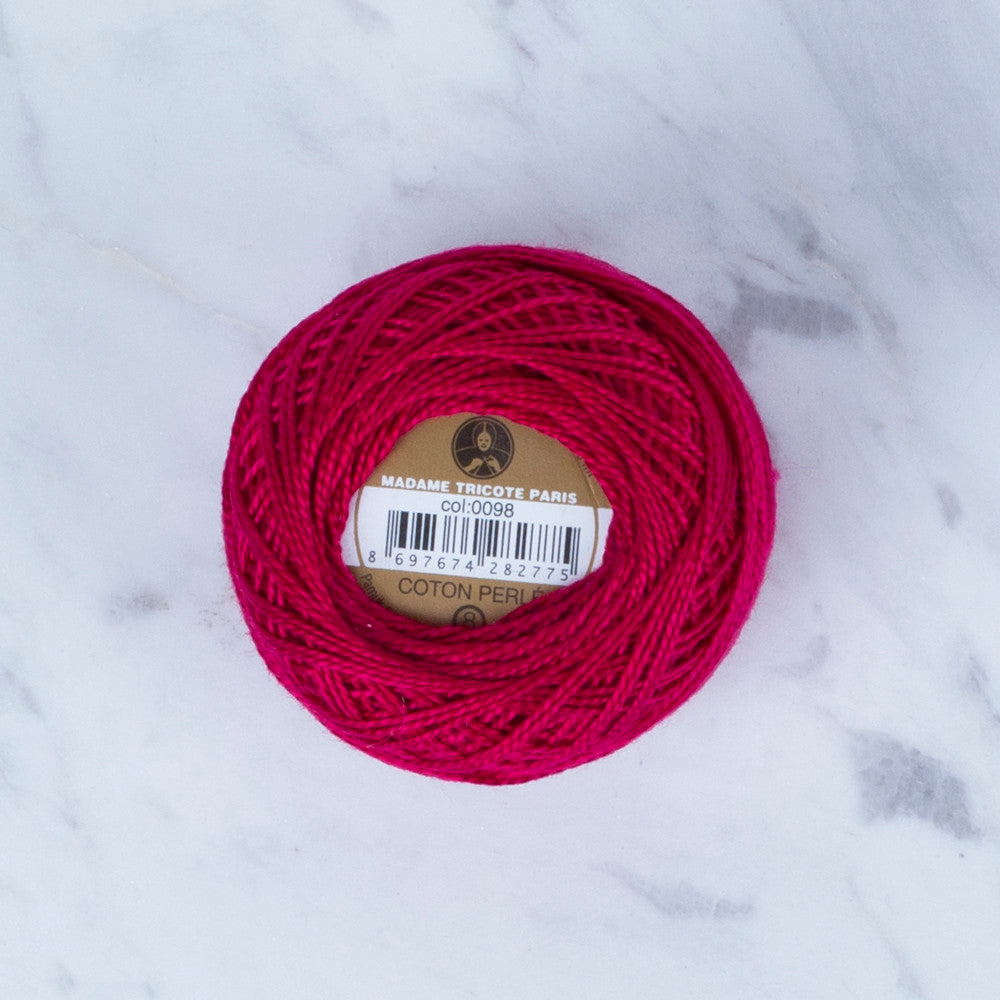 Madame Tricote Paris Koton Perle No: 8 Embroidery Thread, Fuchsia - 0098