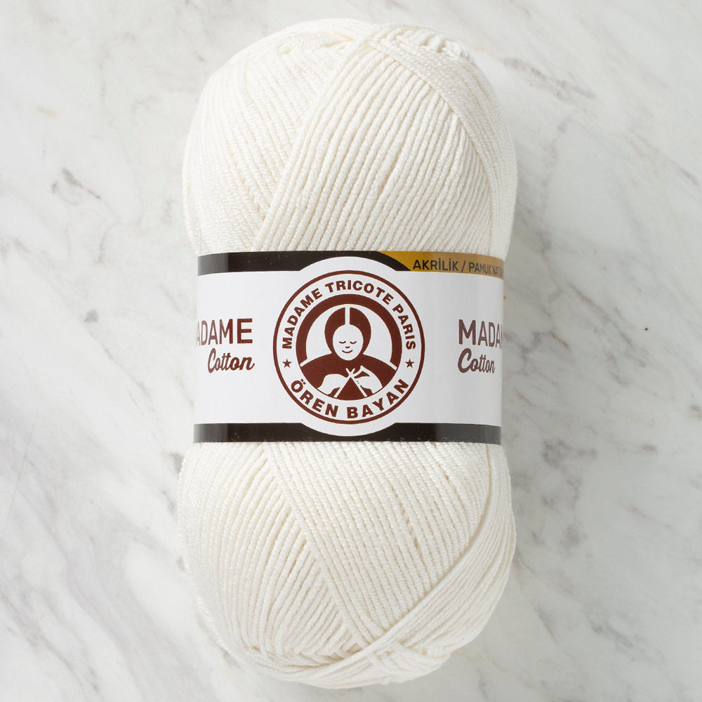 Madame Tricote Paris Madame Cotton Yarn, Cream - 002
