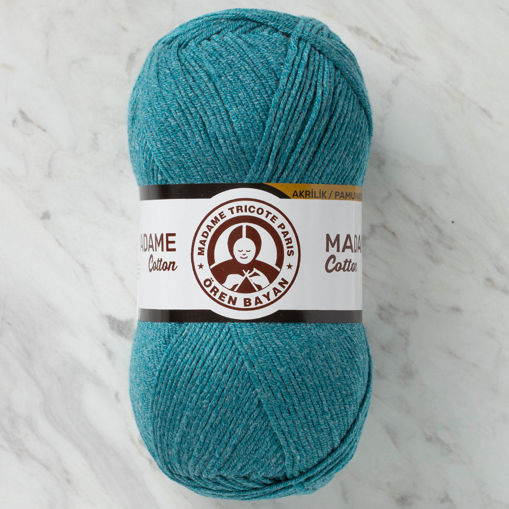 Madame Tricote Paris Madame Cotton Yarn, Petrol Green - 015