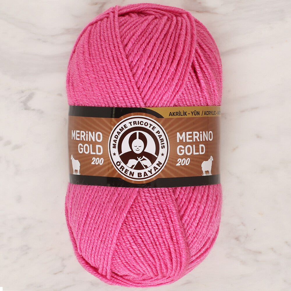 Madame Tricote Paris Merino Gold 200 Knitting Yarn, Pink - 042