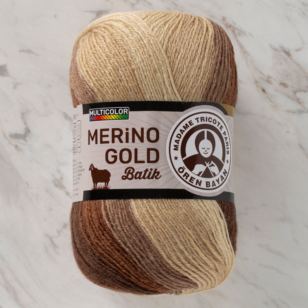 Madame Tricote Paris Merino Gold Batik Knitting Yarn, Variegated - 832