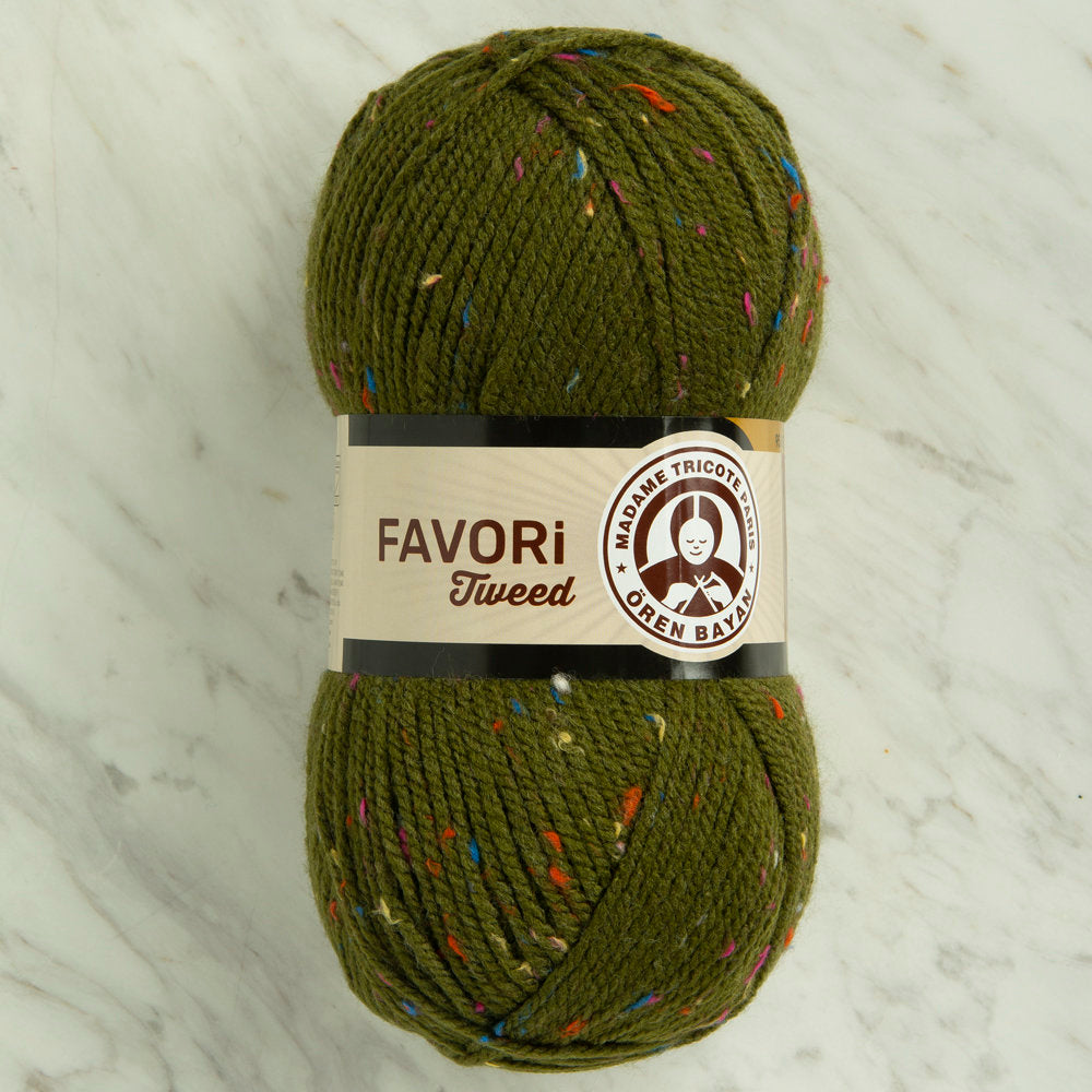 Madame Tricote Paris Favori Tweed, Green - 077A