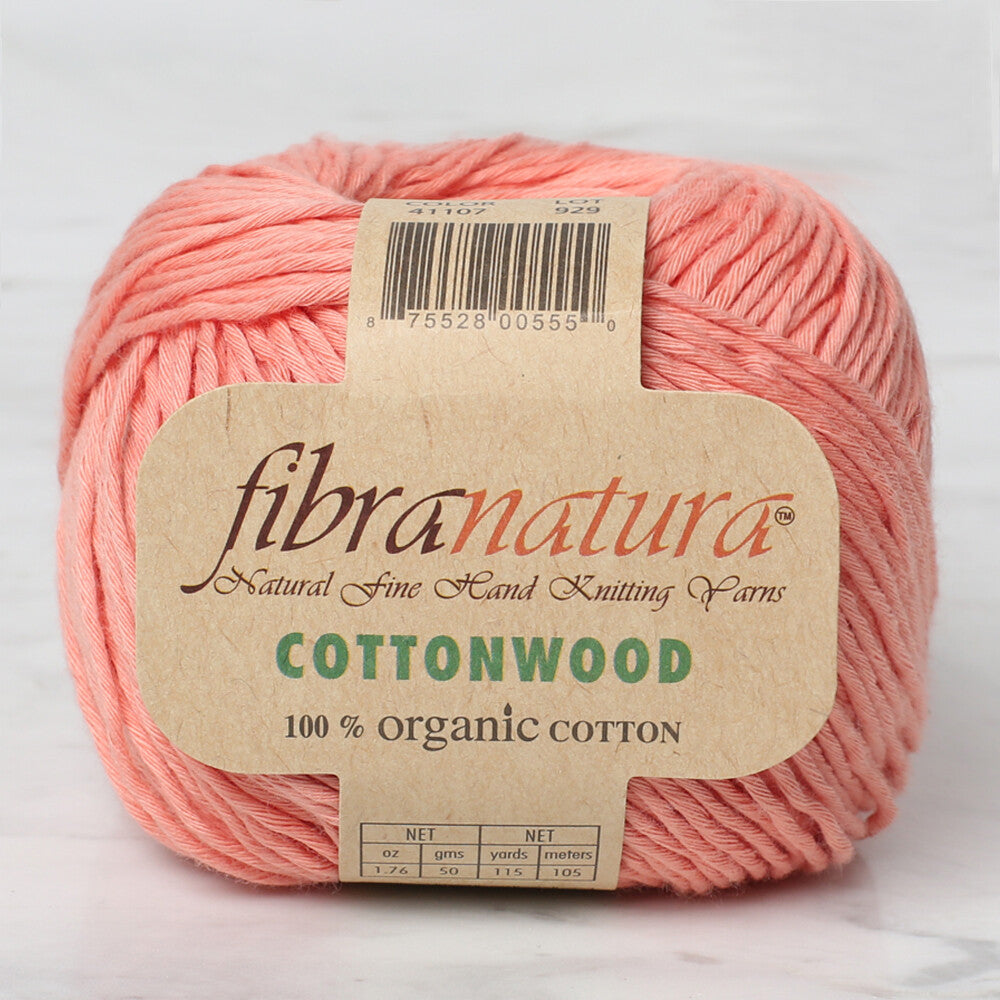 Fibra Natura Cottonwood Knitting Yarn, Pinkish Orange - 41107