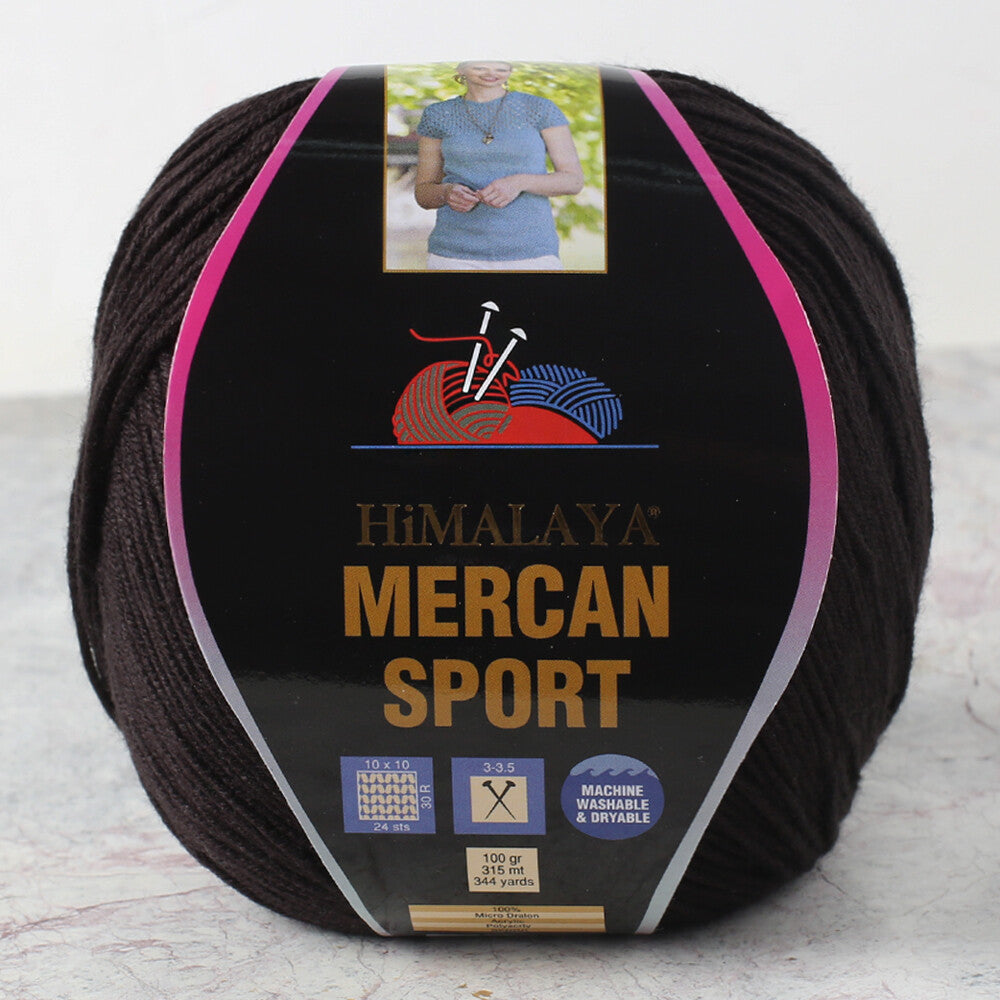 Himalaya Mercan Sport Yarn, Black - 101-18
