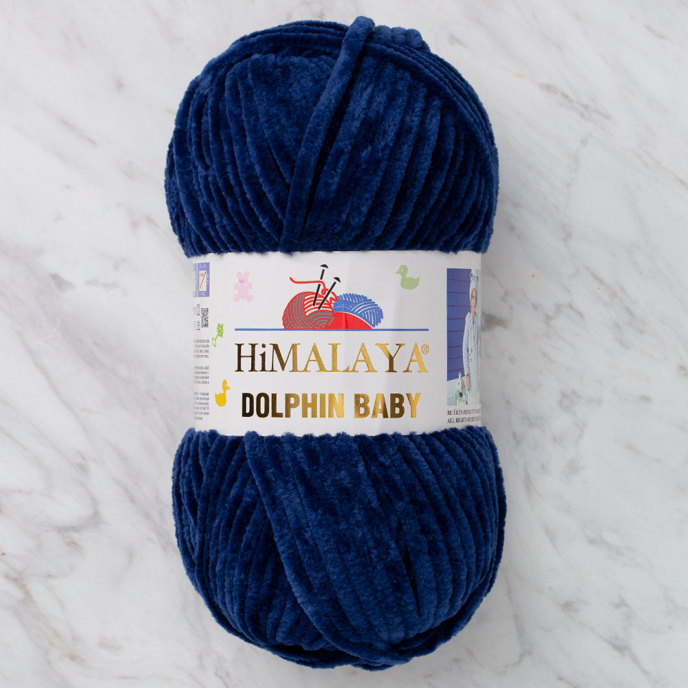 Himalaya Dolphin Baby Chenille Yarn, Navy Blue - 80321