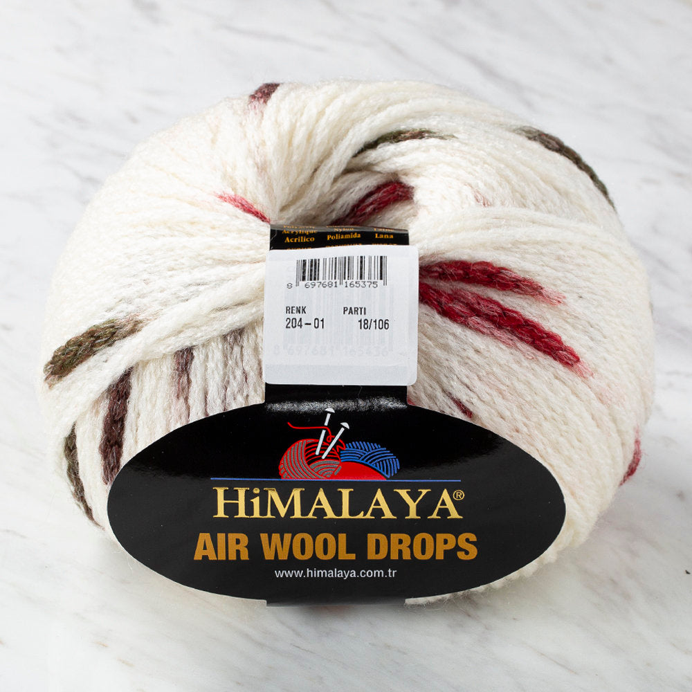 Himalaya Air Wool Drops Speckled Yarn, Cream - 20401