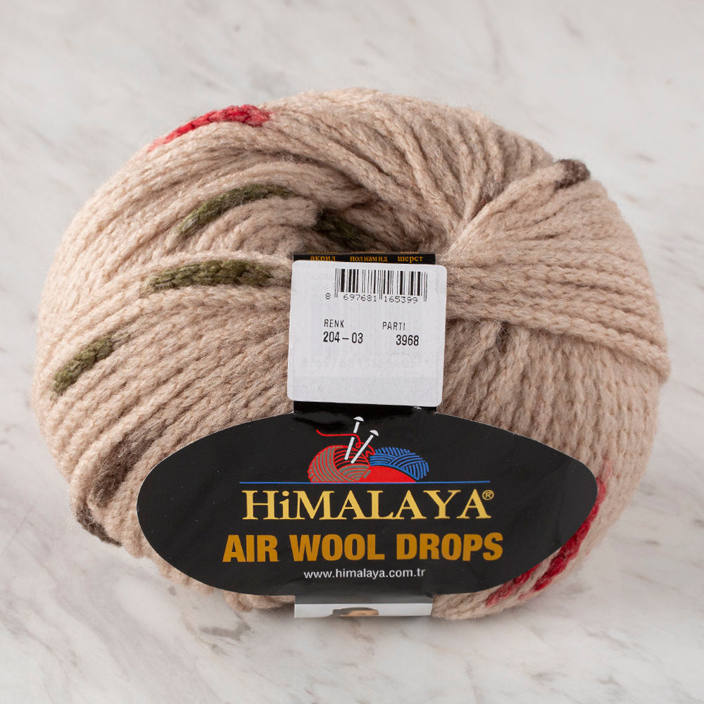 Himalaya Air Wool Drops Speckled Yarn, Brown - 20403