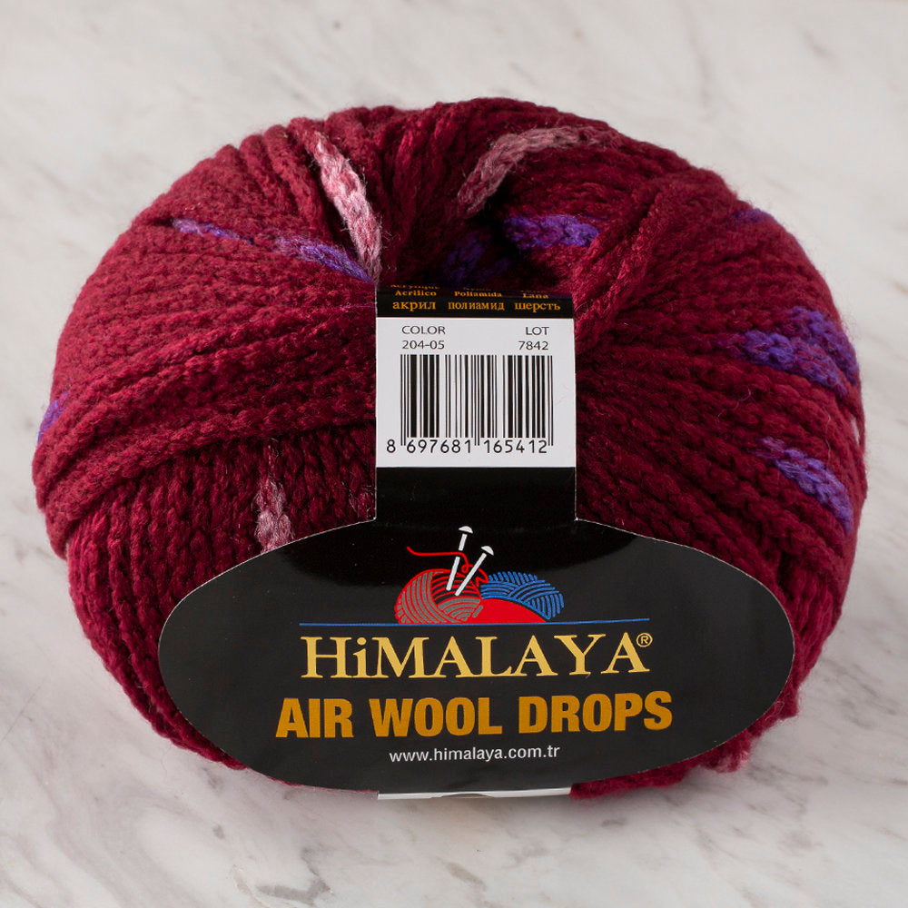 Himalaya Air Wool Drops Speckled Yarn, Claret - 20405