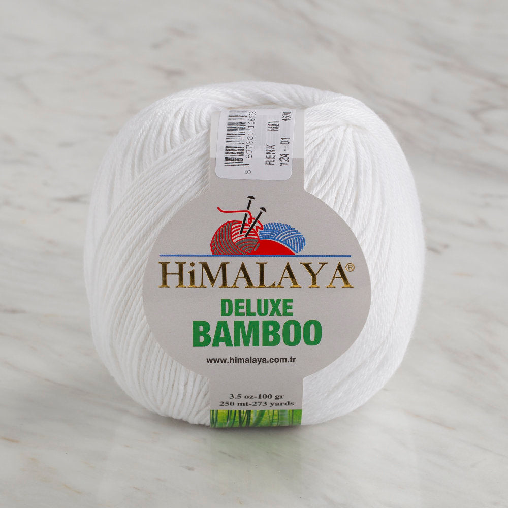 Himalaya Deluxe Bamboo Yarn, White - 124-01