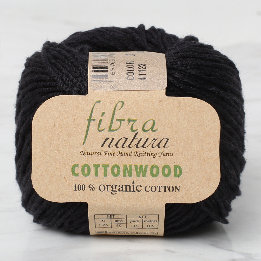 Fibra Natura Cottonwood Knitting Yarn, Black - 41123