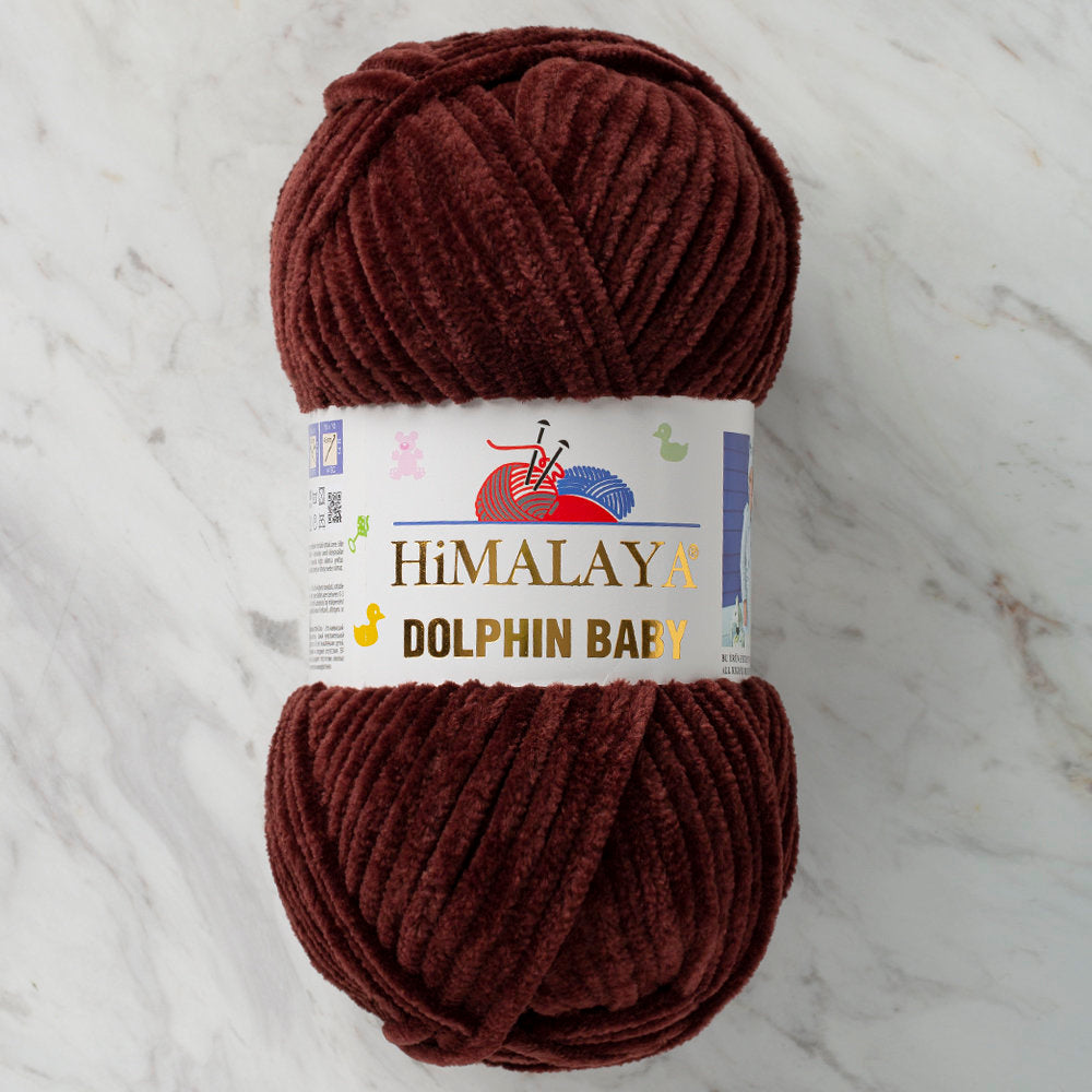 Himalaya Dolphin Baby Chenille Yarn, Dark Brown - 80336