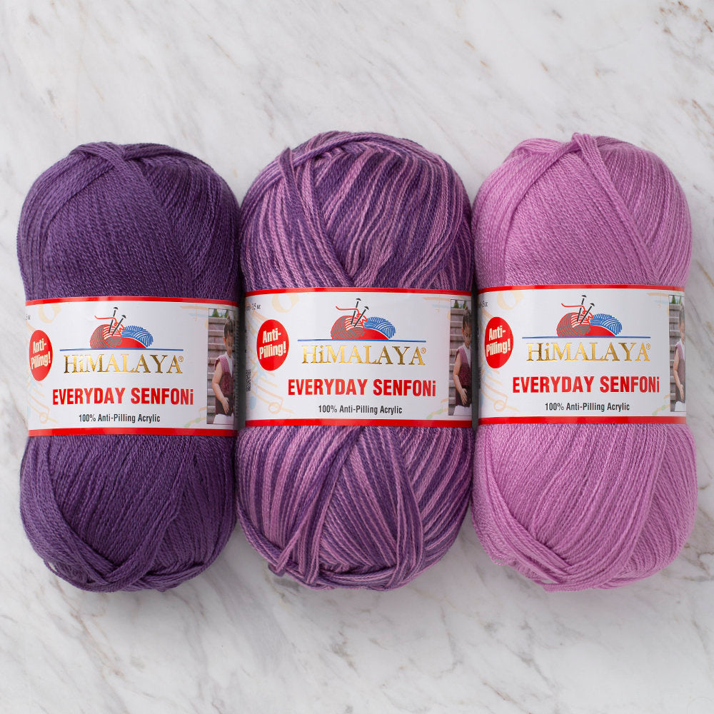 Himalaya Everyday Senfoni 3 Skeins Set Yarn, Purple-Lilac - 710-12