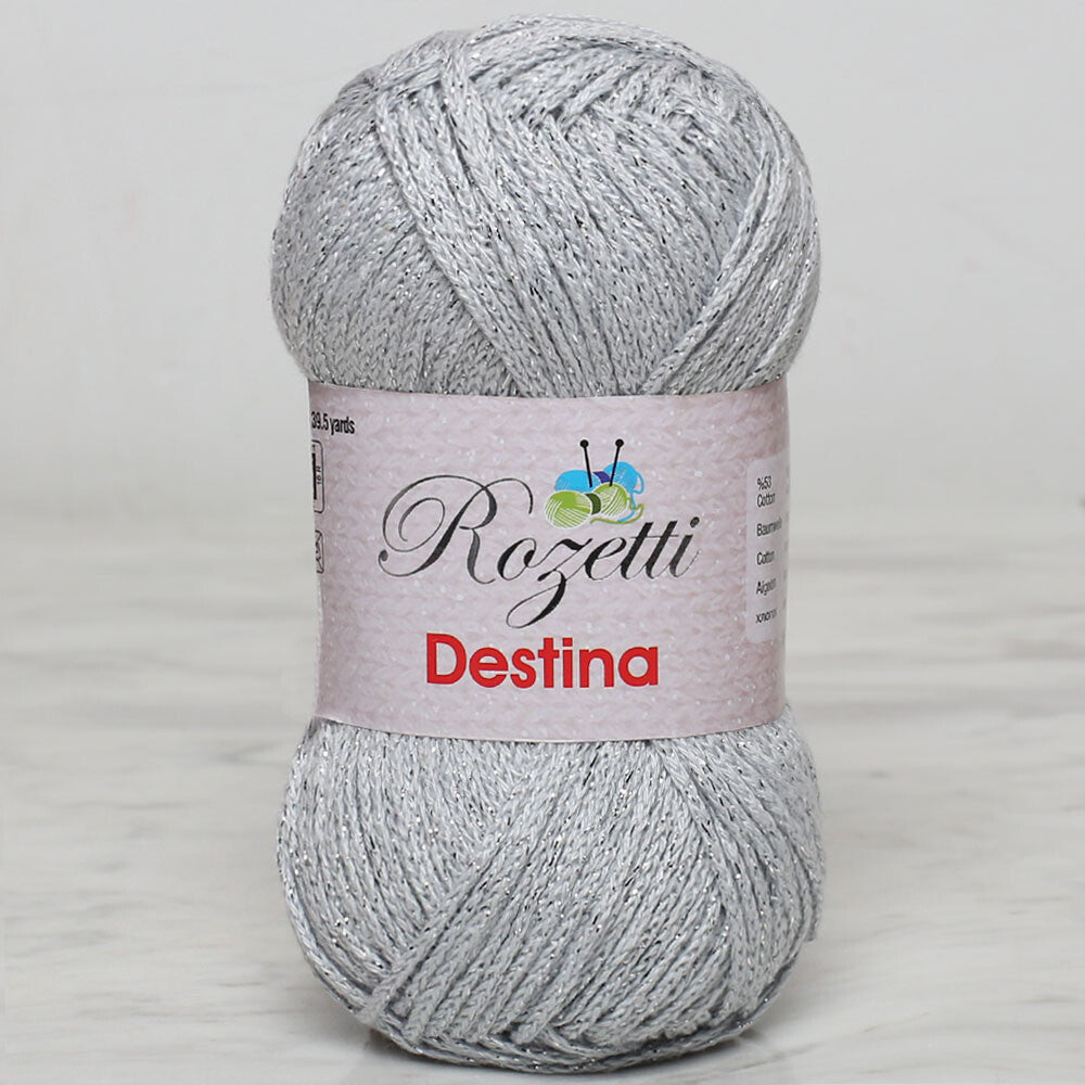 Rozetti Destina 50 gr Yarn, Light Grey - 45017
