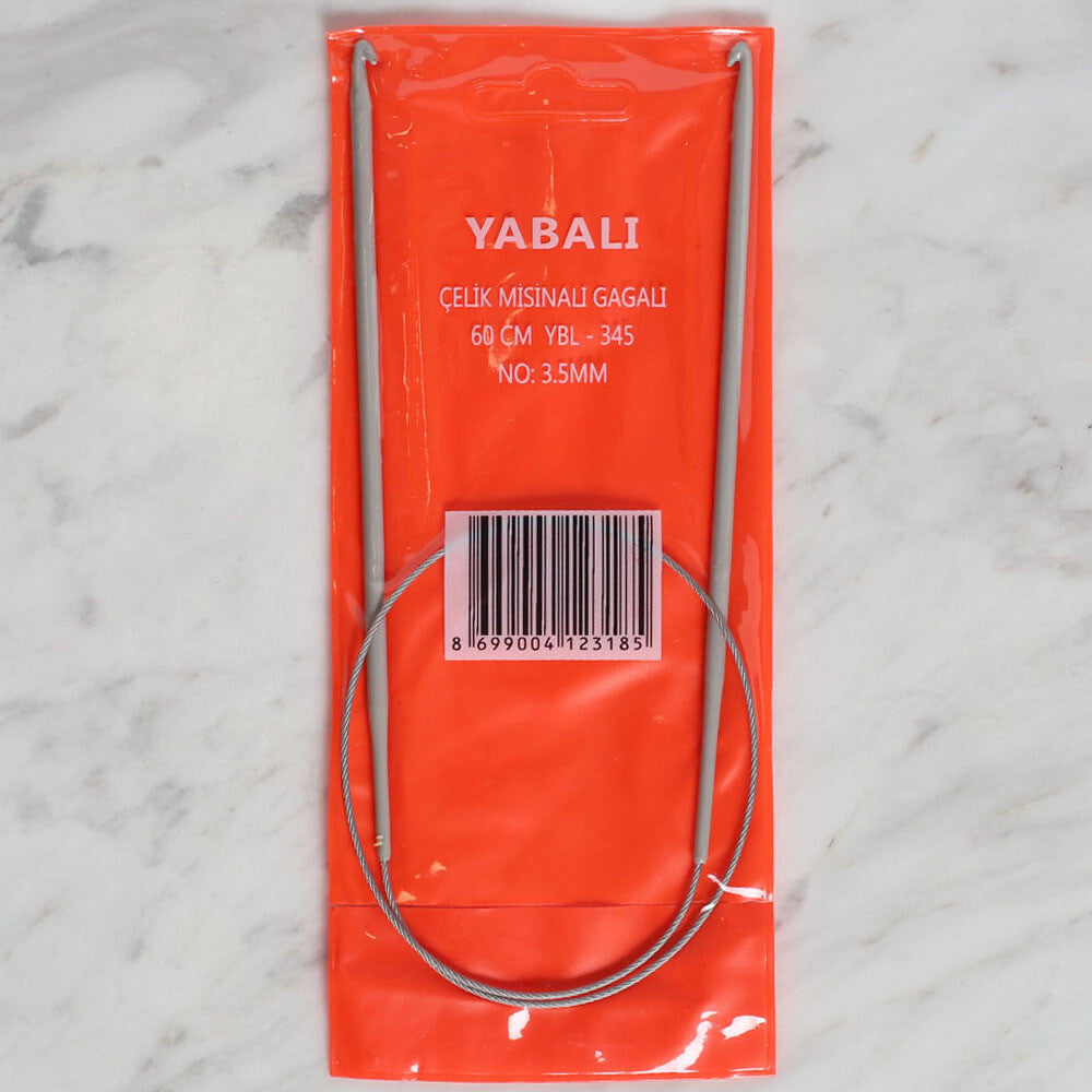 Yabalı 3.5mm 60 cm Steel Cable Tunisian/Afghan Knitting Needle - YBL - 345