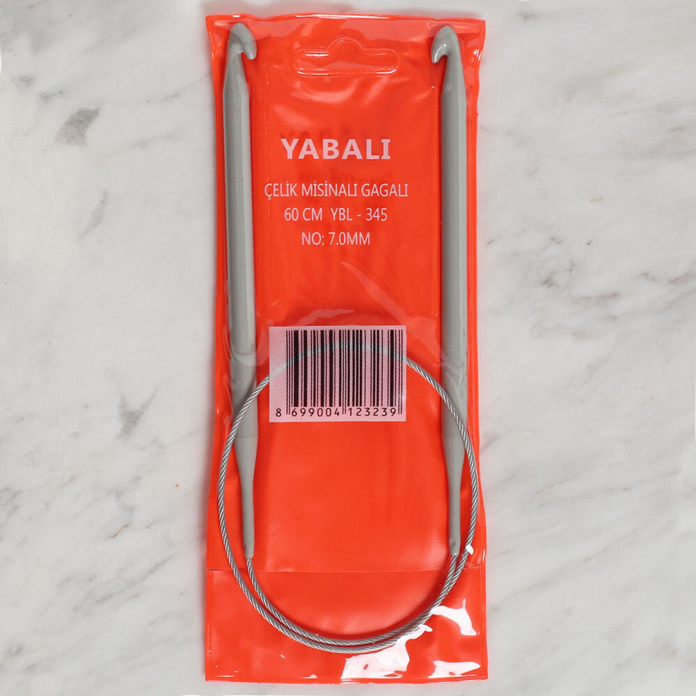 Yabalı 7mm 60 cm Steel Cable Tunisian/Afghan Knitting Needle - YBL - 345