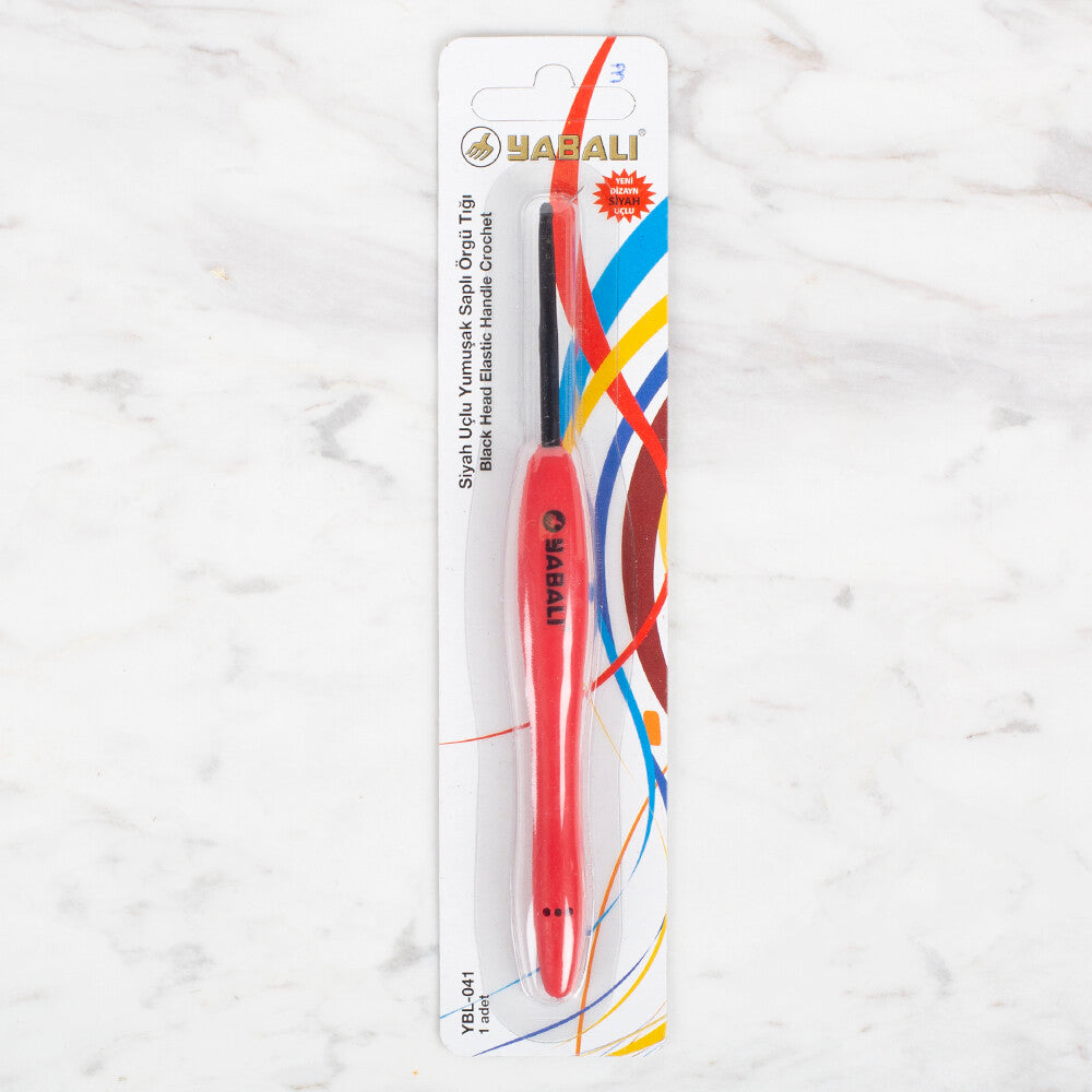 Yabalı Black Tip Soft Handle 3mm Crochet Hook, Red - YBL - 041