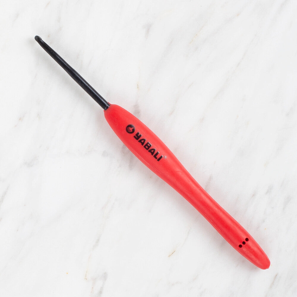 Yabalı Black Tip Soft Handle 3mm Crochet Hook, Red - YBL - 041