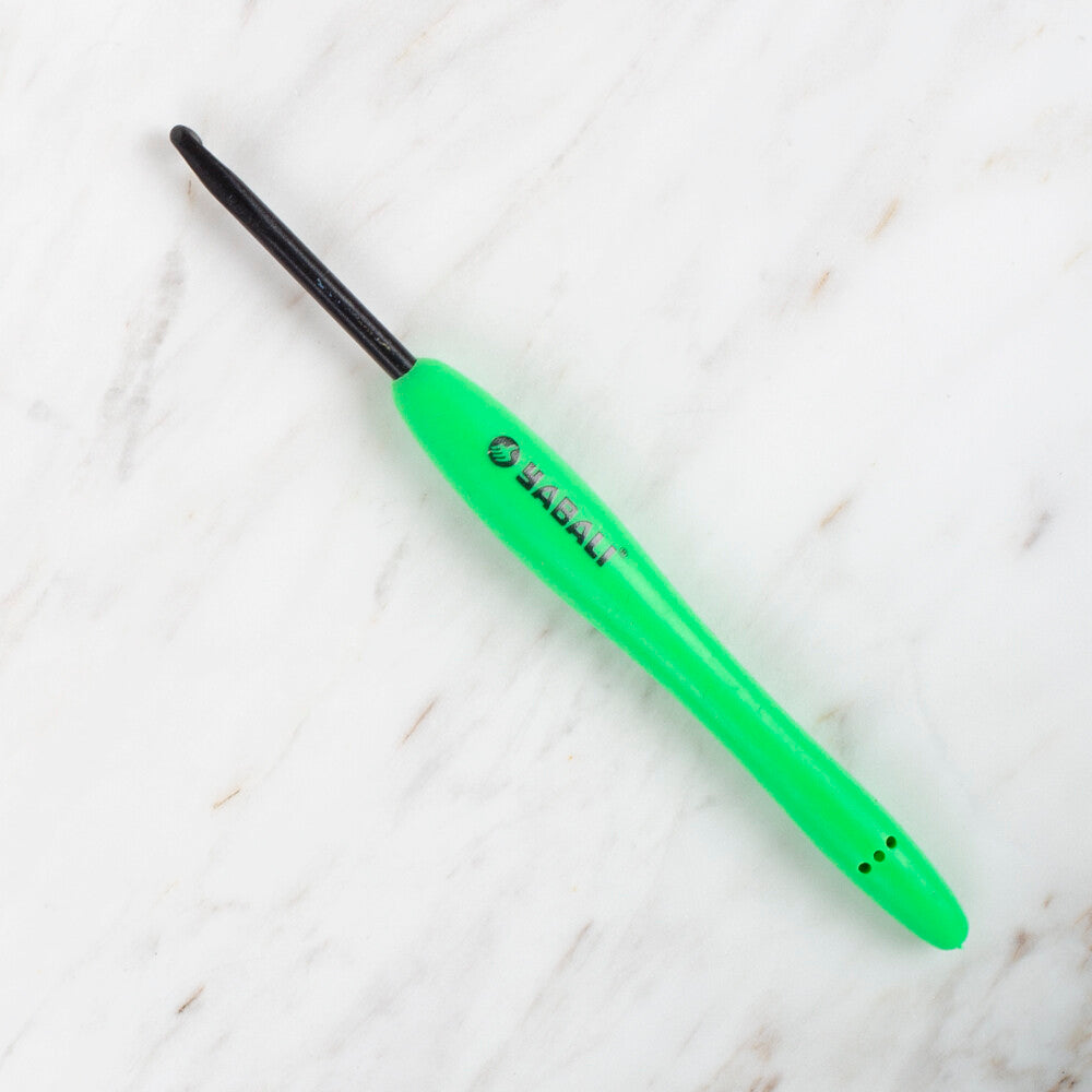 Yabalı Black Tip Soft Handle 4mm Crochet Hook, Green - YBL - 041